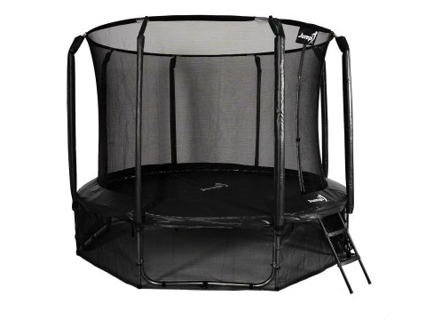 Trampolina Ogrodowa Jumpi 374cm/12FT Maxy Comfort Czarna Z Wewnętrzną Siatką Jumpi