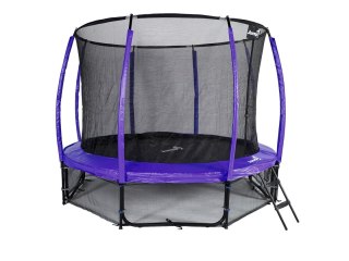 Trampolina Ogrodowa Jumpi 374cm/12FT Maxy Comfort Plus Fioletowa Z Wewnętrzną Siatką Jumpi