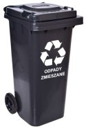 Komplet pojemników na odpady - 120l - cztery kolory (czarny)