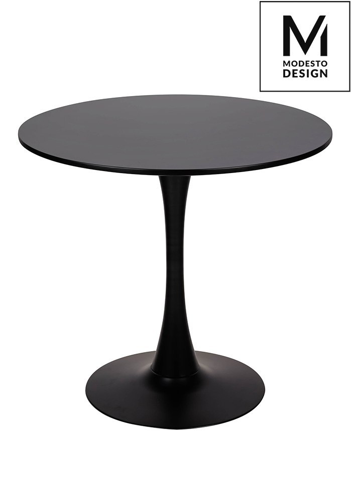 MODESTO stół TULIP FI 80 czarny - MDF, podstawa metalowa MODESTO stół TULIP FI 80 czarny - MDF, podstawa metalowa