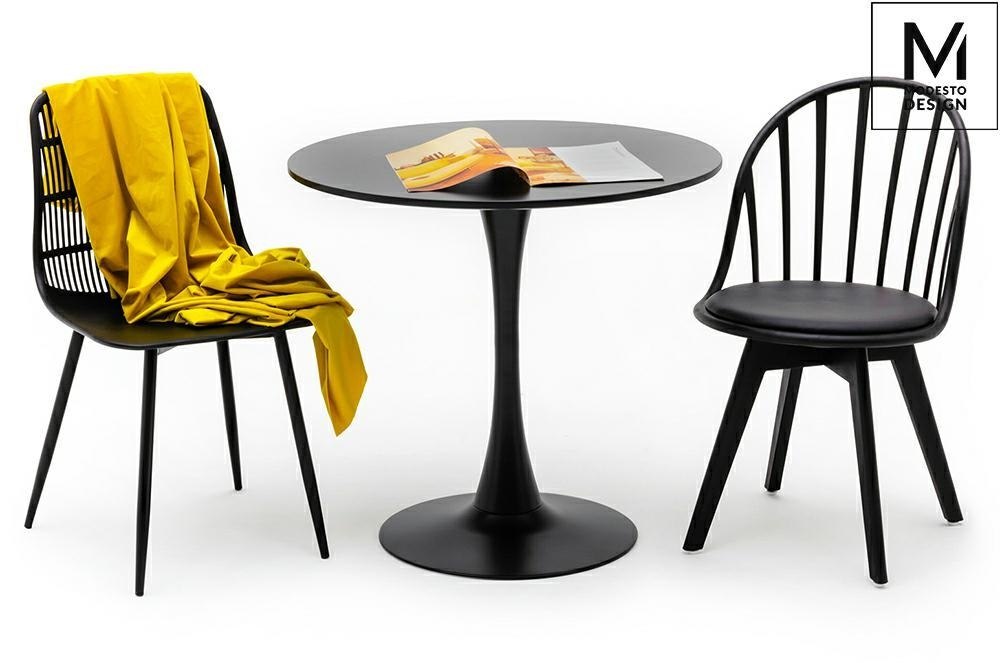 MODESTO stół TULIP FI 80 czarny - MDF, podstawa metalowa MODESTO stół TULIP FI 80 czarny - MDF, podstawa metalowa