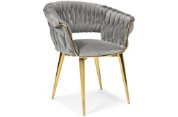Krzesło glamour plecione IRIS LUX - szare