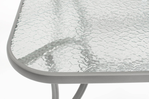 Zestaw mebli ogrodowych PORO - stół + 6 krzeseł, kolor srebrny