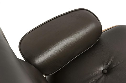 Fotel LOUNGE HM brązowy / orzech z podnóżkiem