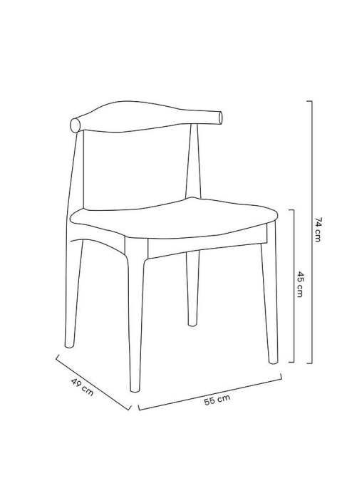 Krzesło ELBO ciemnobrązowe - drewno jesion, ekoskóra czarna