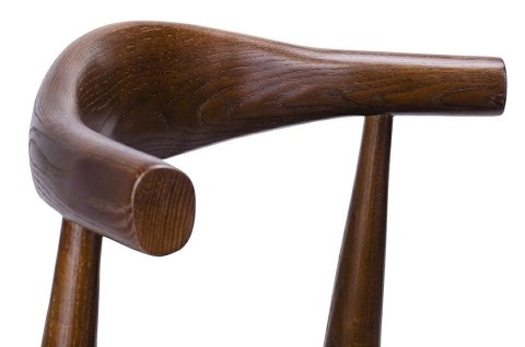 Krzesło ELBO ciemnobrązowe - drewno jesion, ekoskóra czarna