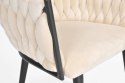 Krzesło glamour plecione ROSA - czarno-beżowe