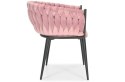 Krzesło glamour plecione ROSA - czarno-pudrowy róż