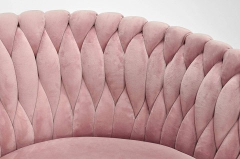 Krzesło welurowe glamour ROZO - różowe, złote nogi