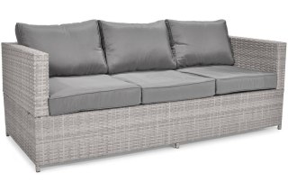 Sofa ogrodowa 3-osobowa z technorattanu MALAGA - szara