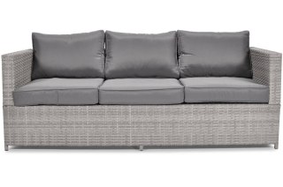 Sofa ogrodowa 3-osobowa z technorattanu MALAGA - szara