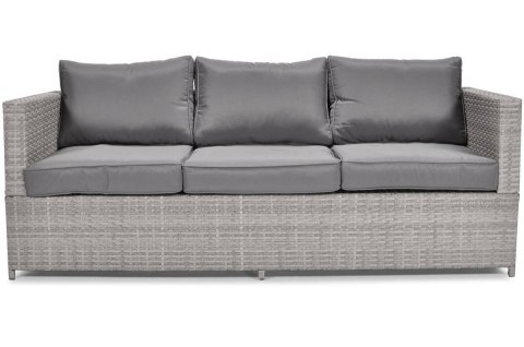 Sofa ogrodowa 3-osobowa z technorattanu MALAGA - szara