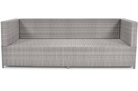 Sofa ogrodowa 3-osobowa z technorattanu MALAGA - szara