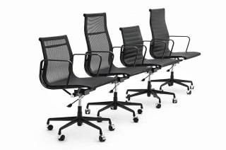 Fotel biurowy ARON PREMIUM czarny - siatka, aluminium