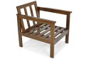 Fotel ogrodowy drewniany BELLA - brąz/grafit