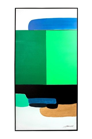 KARE obraz ABSTRACT SHAPES GREEN 73x143 cm