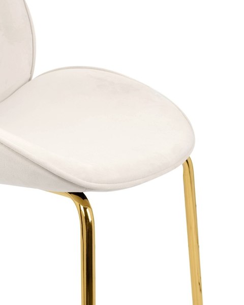 Krzesło POPPY beżowe - welur, podstawa złota