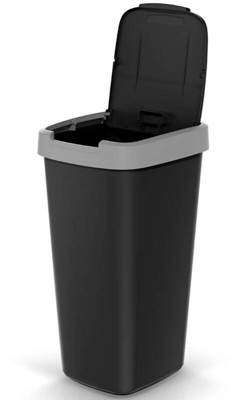 Pojemnik na śmieci COMPACTA Q 25 litrów - smooth gray / czarny Pojemnik na śmieci COMPACTA Q 25 litrów - smooth gray / czarny