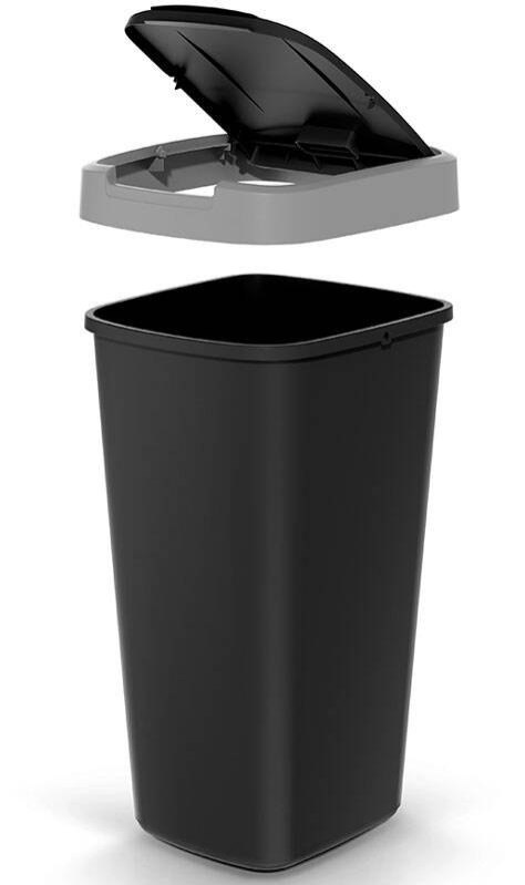 Pojemnik na śmieci COMPACTA Q 25 litrów - smooth gray / czarny Pojemnik na śmieci COMPACTA Q 25 litrów - smooth gray / czarny
