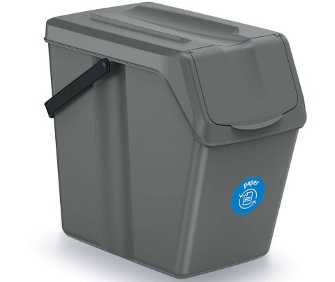 Zestaw czterech pojemników do segregacji śmieci 25 litrów SORTIBOX - kamienny szary Zestaw czterech pojemników do segregacji śmieci 25 litrów SORTIBOX - kamienny szary
