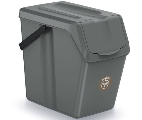 Zestaw czterech pojemników do segregacji śmieci 25 litrów SORTIBOX - kamienny szary Zestaw czterech pojemników do segregacji śmieci 25 litrów SORTIBOX - kamienny szary