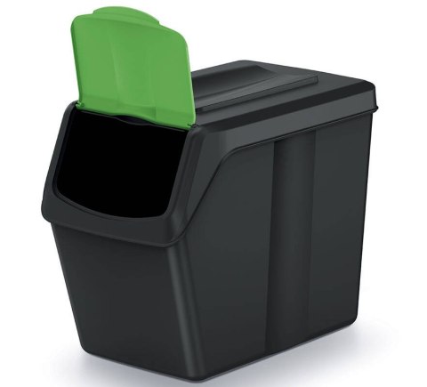Zestaw czterech sortowników na śmieci 20 litrów SORTIBOX - czarny Zestaw czterech sortowników na śmieci 20 litrów SORTIBOX - czarny