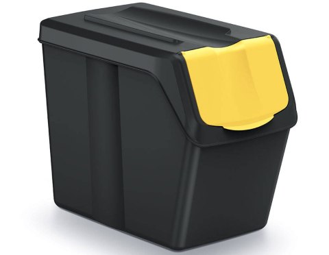 Zestaw czterech sortowników na śmieci 20 litrów SORTIBOX - czarny Zestaw czterech sortowników na śmieci 20 litrów SORTIBOX - czarny