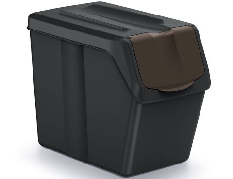 Zestaw czterech sortowników na śmieci 20 litrów SORTIBOX - czarny Zestaw czterech sortowników na śmieci 20 litrów SORTIBOX - czarny