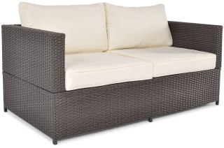 Sofa ogrodowa 2-osobowa z technorattanu MALAGA - brązowa