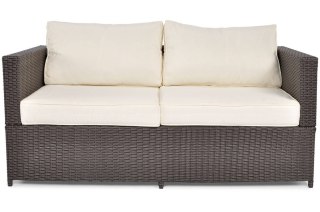 Sofa ogrodowa 2-osobowa z technorattanu MALAGA - brązowa