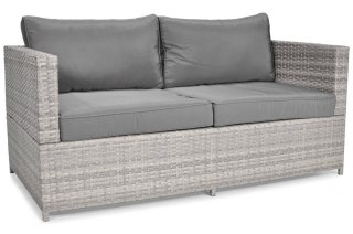 Sofa ogrodowa 2-osobowa z technorattanu MALAGA - szara