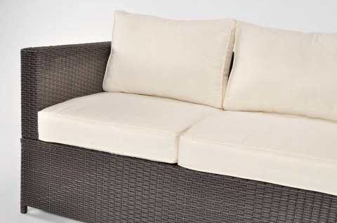 Sofa ogrodowa 3-osobowa z technorattanu MALAGA - brązowa