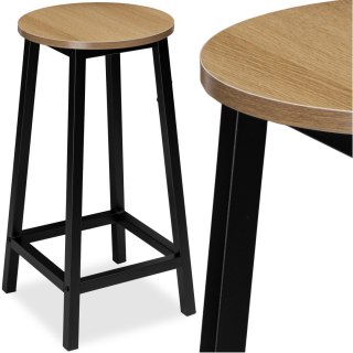 Krzesło barowe metalowe FLINT MODERN OAK