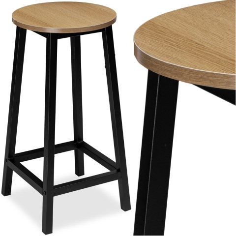 Krzesło barowe metalowe FLINT MODERN OAK