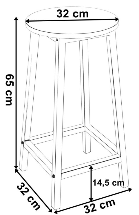 Krzesło barowe metalowe FLINT MODERN OAK
