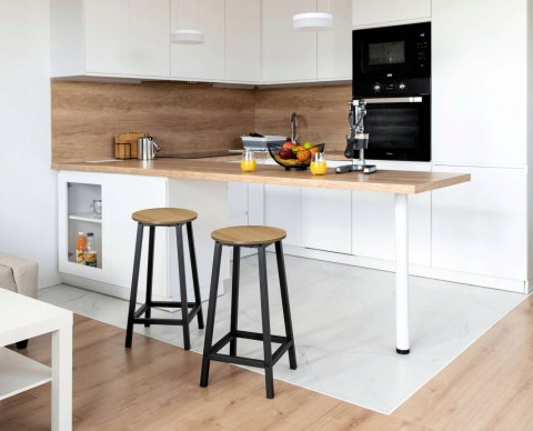 Krzesło barowe metalowe FLINT MODERN OAK