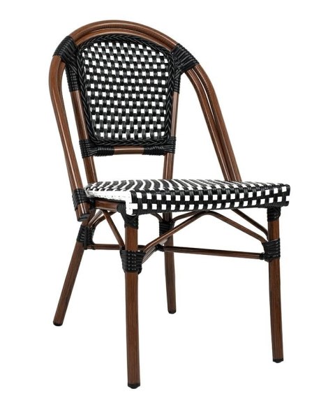 Krzesło ogrodowe Paris Cafe, brązowe, materiał aluminium