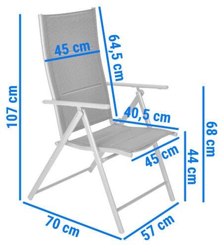 Krzesło ogrodowe aluminiowe składane MODERN - Srebrne