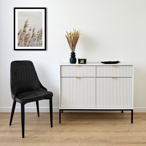 Krzesło aksamitne LORIENT Velvet Czarny