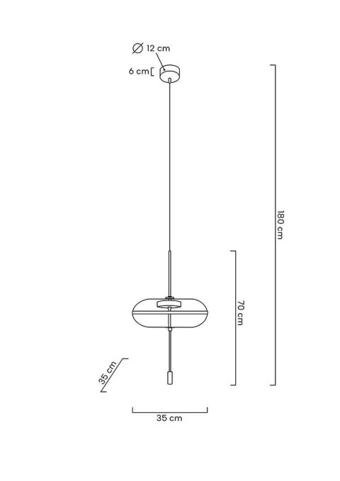 Lampa wisząca CHAPLIN 360 mosiądz - LED, szkło