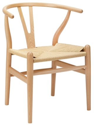 Krzesło WISH natural - drewno bukowe, naturalne włókno