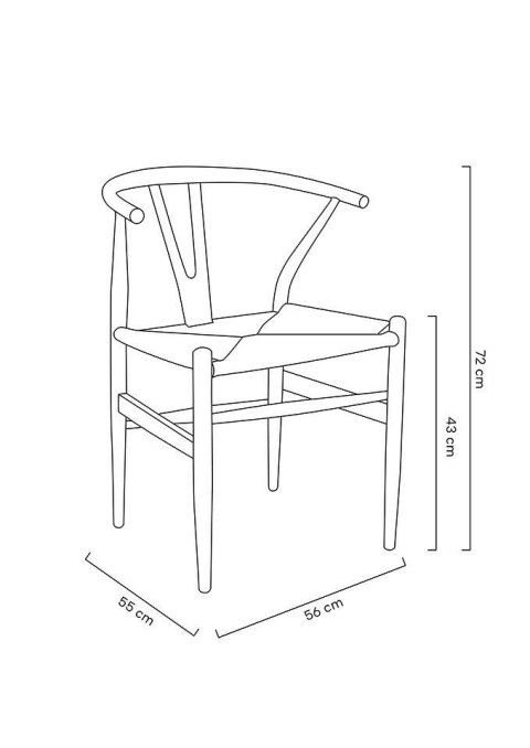 Krzesło WISH natural - drewno bukowe, naturalne włókno
