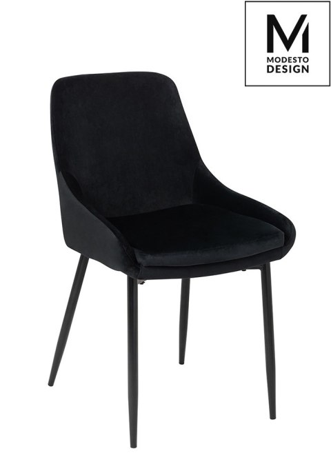 Krzesło CLORTI czarne - welur, metal