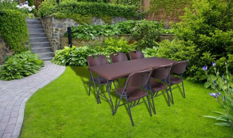 Zestaw ogrodowy tec-RATTAN stół 180 cm + 6 krzeseł