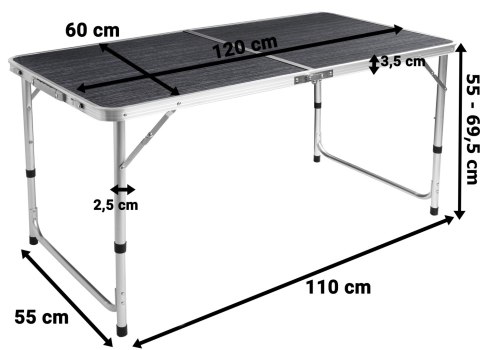 Zestaw turystyczny TRAMP BLACK WOOD kempingowy 120x60 cm Zestaw turystyczny TRAMP BLACK WOOD kempingowy 120x60 cm
