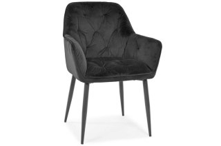 Krzesło welurowe Emily - czarne
