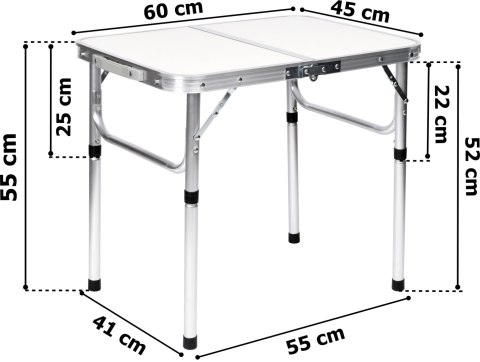 Stolik turystyczny składany VASCO biały