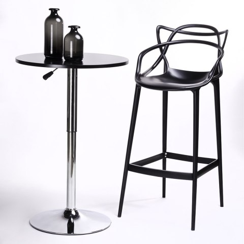 Krzesło barowe HILO PREMIUM 65 cm czarne
