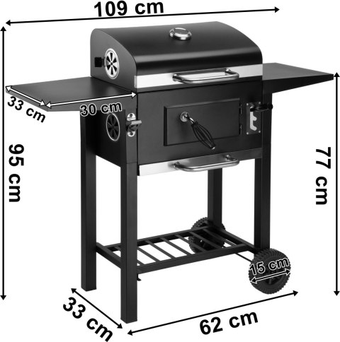 Grill węglowy ogrodowy CARBON czarny