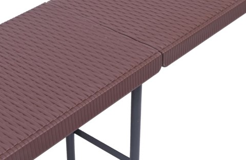 Składana ławka cateringowa RATTAN brązowa Składana ławka cateringowa RATTAN brązowa
